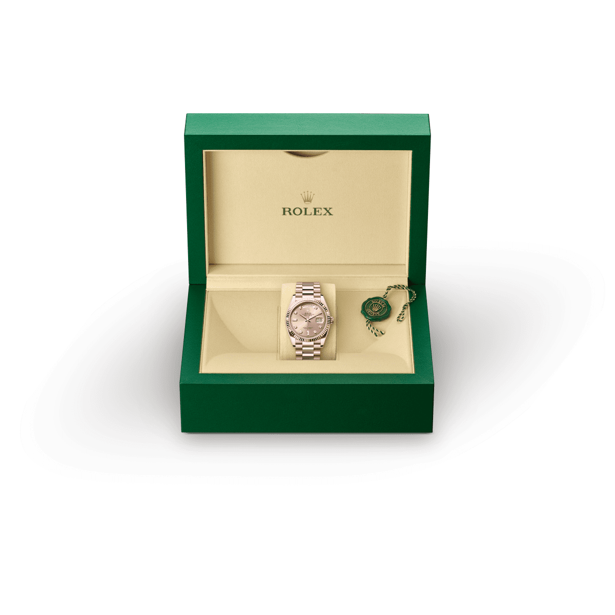 Rolex Day-Date 36 in Everose Gold, m128235-0009 Presentation Box - Fink's Jewelers