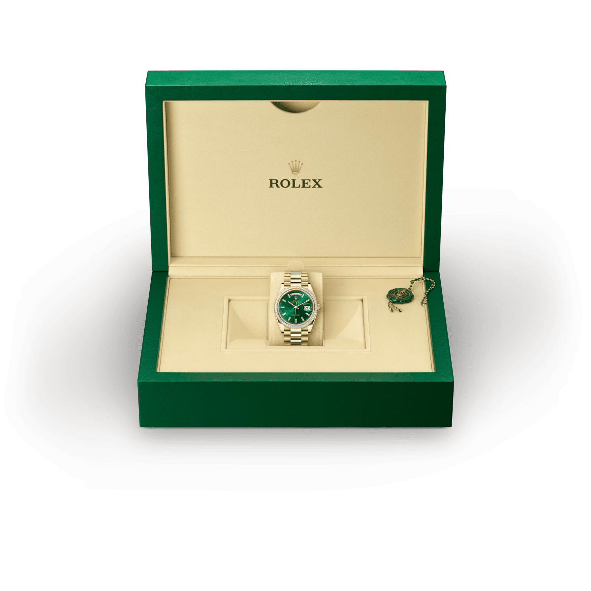 Rolex Day-Date 36 in Yellow Gold and Diamonds, m128398tbr-0035 Presentation Box - Fink's Jewelers