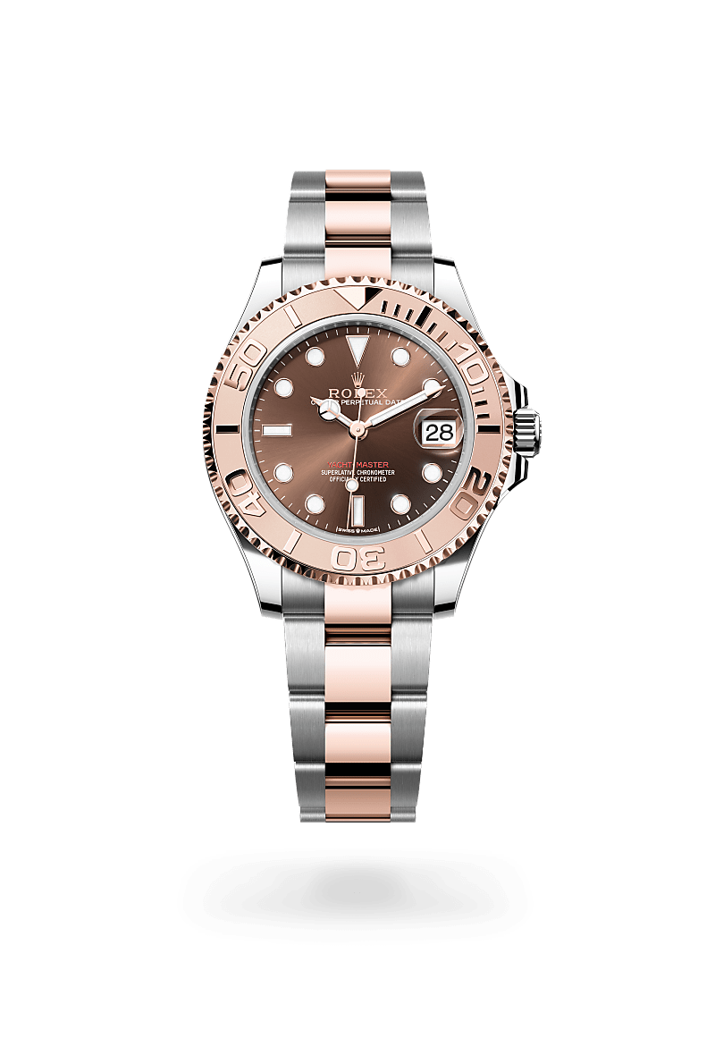 Rolex Yacht-Master 37 in Oystersteel and Everose Gold, m268621-0003 Upright with Shadow - Fink's Jewelers