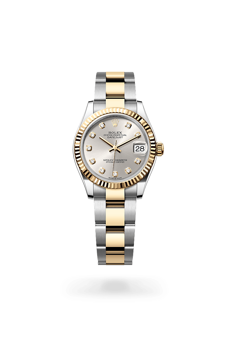 Rolex Datejust 31 in Oystersteel and Yellow Gold, m278273-0019 Upright with Shadow - Fink's Jewelers