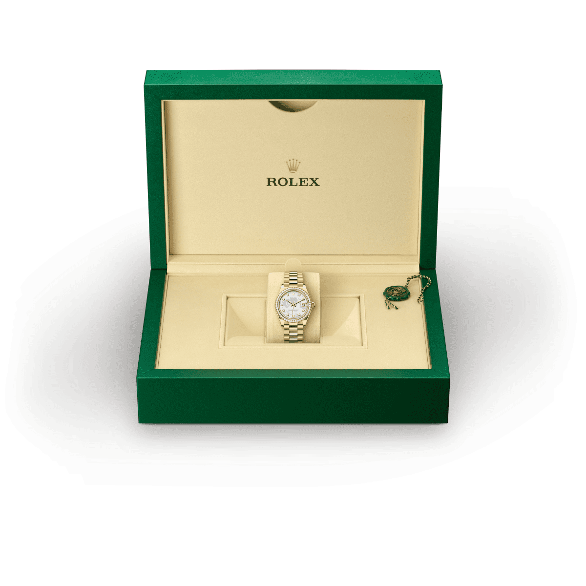 Rolex Datejust 31 in Yellow Gold and Diamonds, m278288rbr-0006 Presentation Box - Fink's Jewelers