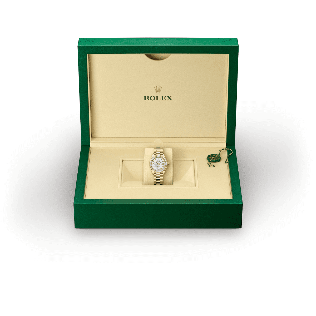 Rolex Lady-Datejust in Yellow Gold and Diamonds, m279138rbr-0015 Presentation Box - Fink's Jewelers