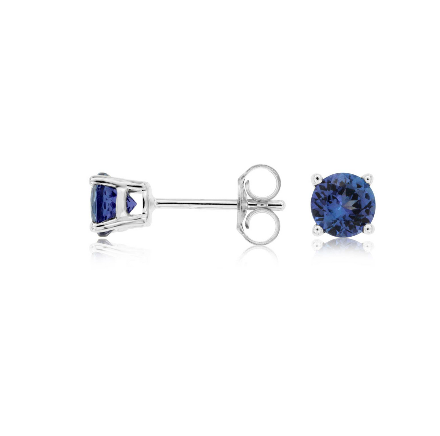 Sabel Collection 14K White Gold Round Tanzanite Stud Earrings