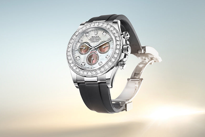 Rolex New Cosmograph Daytona in White Gold and Diamonds Watches 2024, M126589RBR-0001 Cover - Fink's