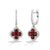 Sabel Collection 18K White Gold Ruby and Diamond Flower Dangle Earrings