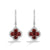 Sabel Collection 18K White Gold Ruby and Diamond Flower Dangle Earrings