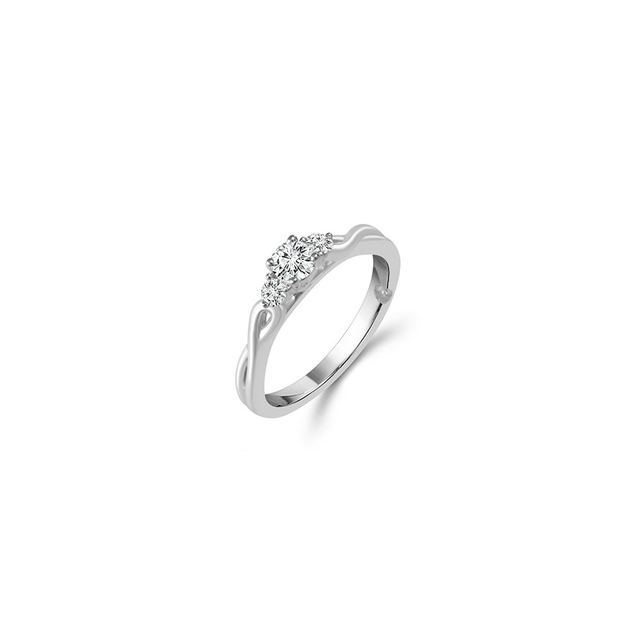 Round Diamond Triple-Stone Ring Set | Engagement | Fink's