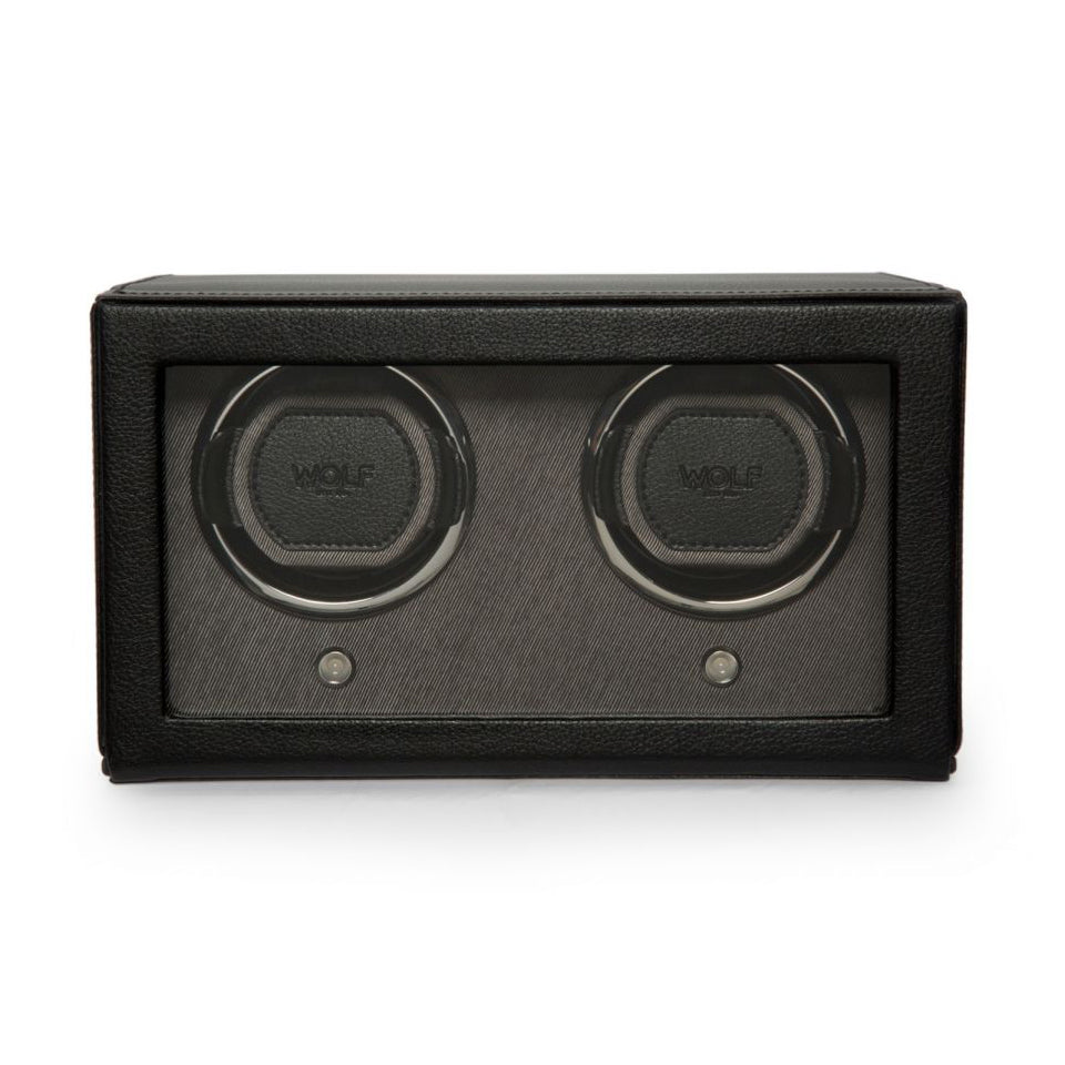 Double Black Cub Watch Winder with Cover WOLF Fink s