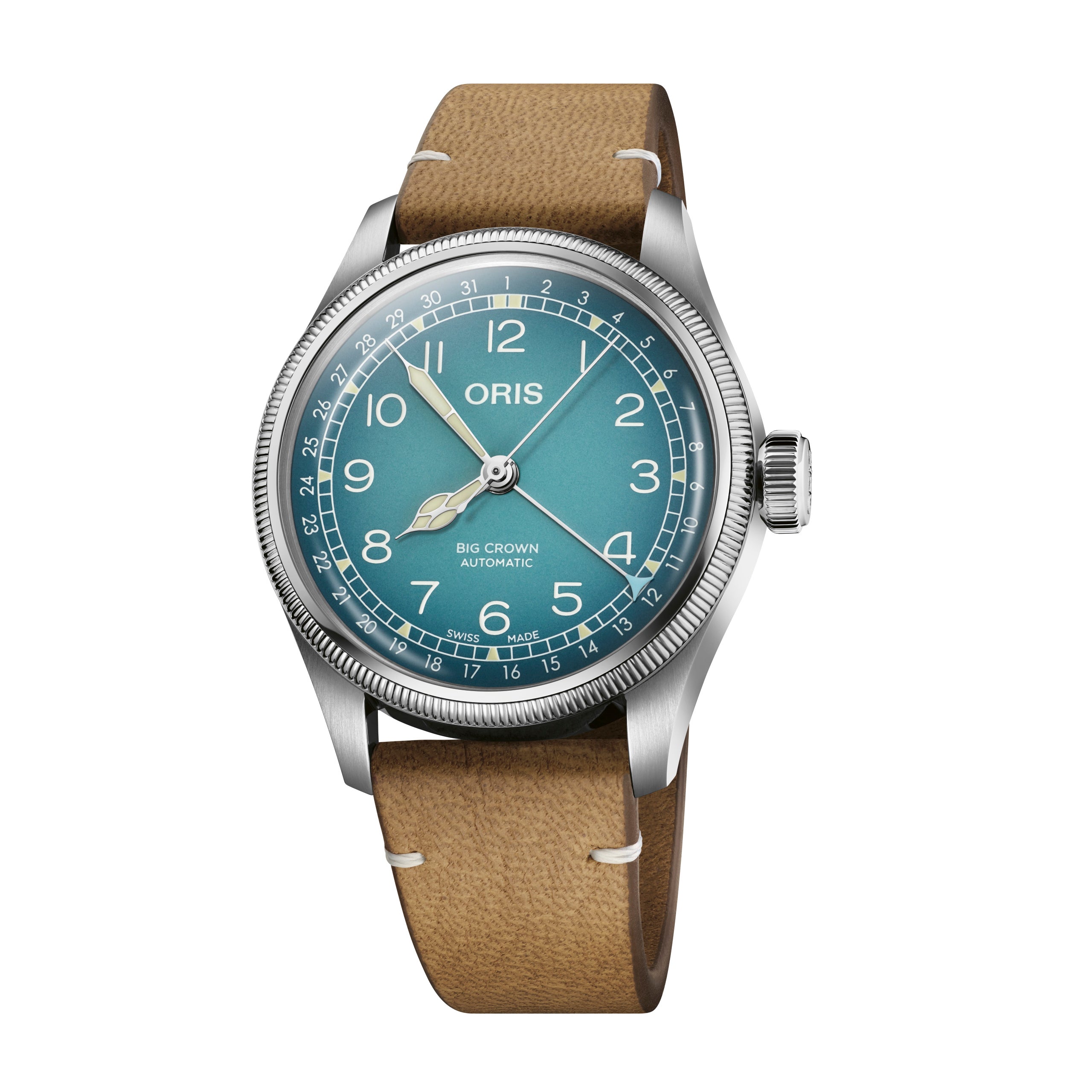 Oris X Cervo Volante Watch Blue Dial Leather Strap Fink s