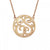 14k Rose Gold 40mm Classic Bordered Two Initial Monogram Necklace