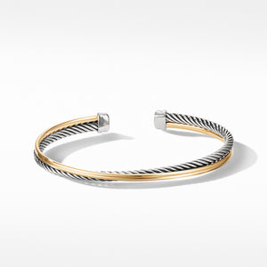 David Yurman Medium Crossover Bracelet in Sterling Silver and 18K Yellow Gold