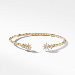 David Yurman Starburst Cable Bracelet in Yellow Gold with Diamonds