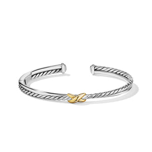 David Yurman Petite X Center Station Bracelet with 18K Yellow Gold