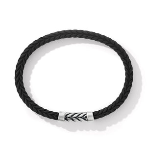 Chevron Black Rubber Bracelet, 6mm