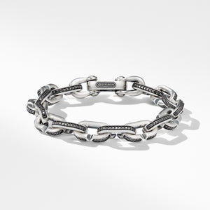 Streamline® Chain Link Bracelet with Black Diamonds, Size Medium