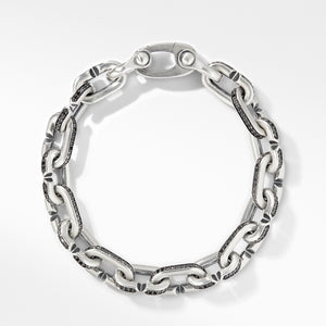 Streamline® Chain Link Bracelet with Black Diamonds, Size Medium