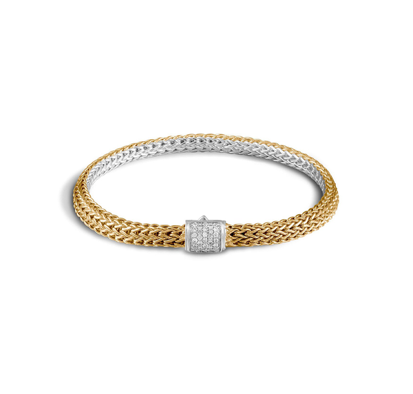 John Hardy Chain Reversible Bracelet Diamond Pavé