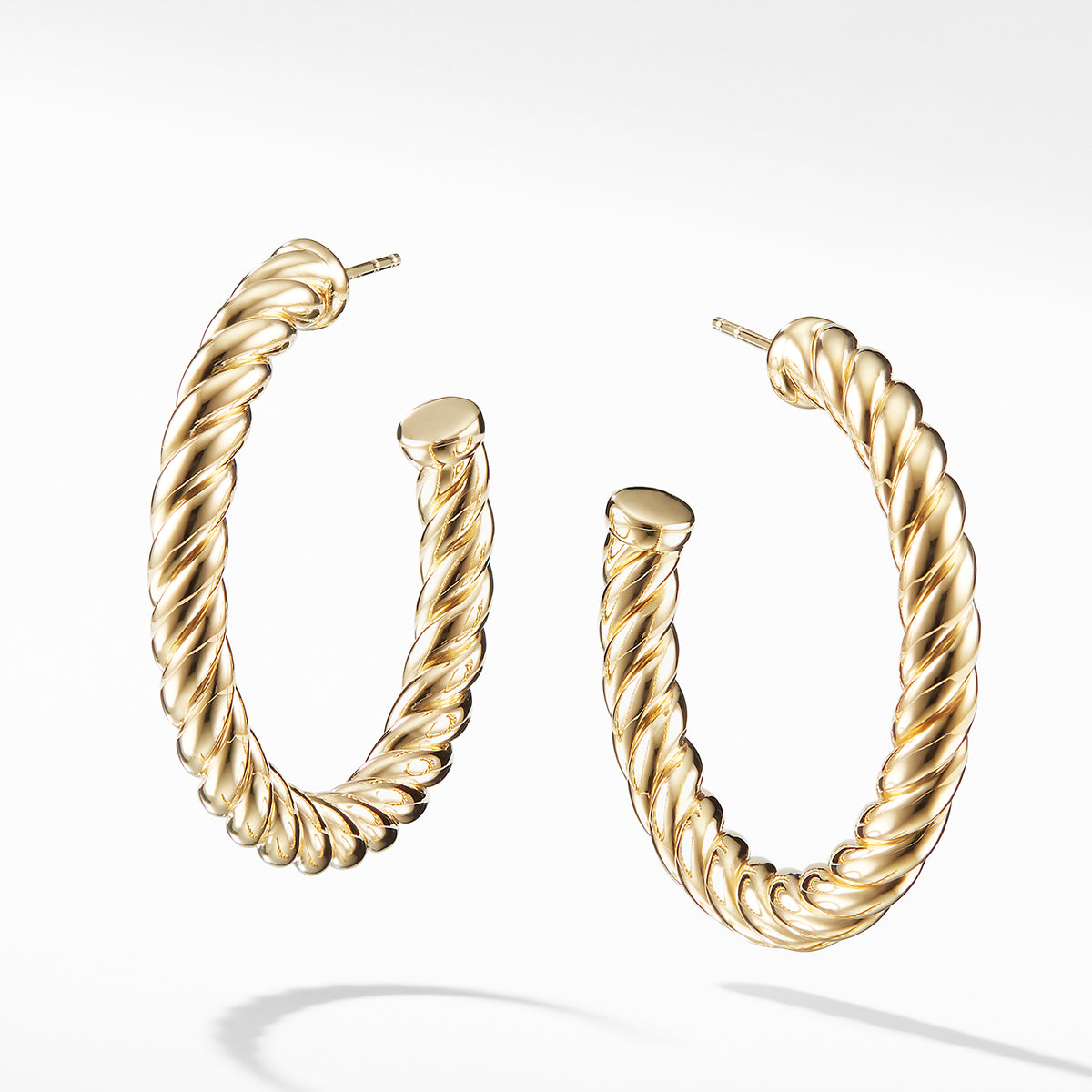 David Yurman Cable Classics Hoop Earrings 18K Gold | Fink's