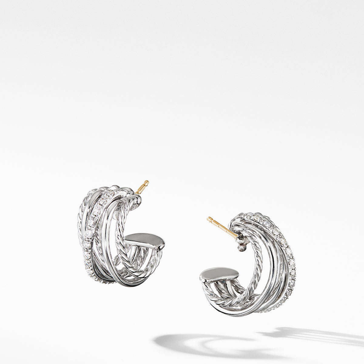 David Yurman Huggie Hoop Earrings with Diamonds | Fink's