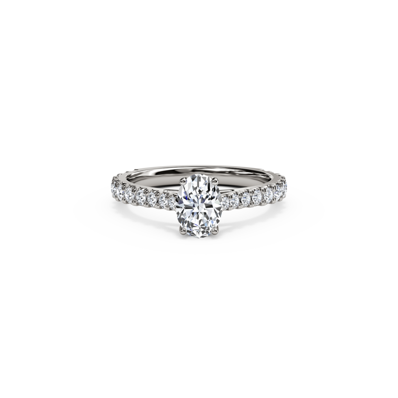 The Studio Collection Oval Diamond Shank Accent Engagement Ring