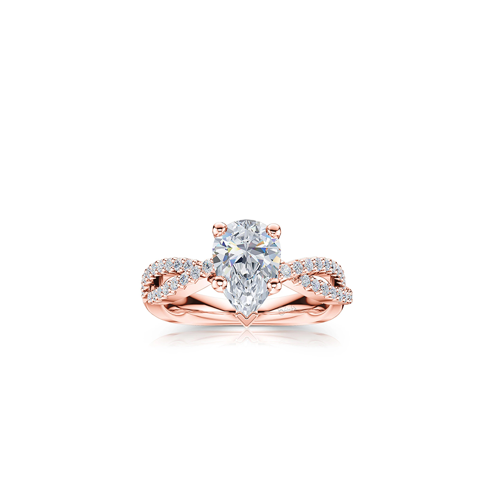 The Studio Collection Pear Shape Diamond Twist Shank Engagement Ring