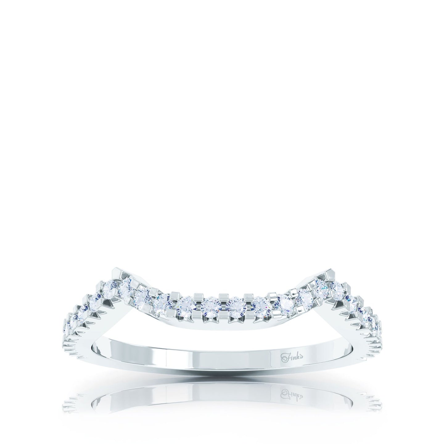 The Studio Collection Prong Set Curved Wedding Band