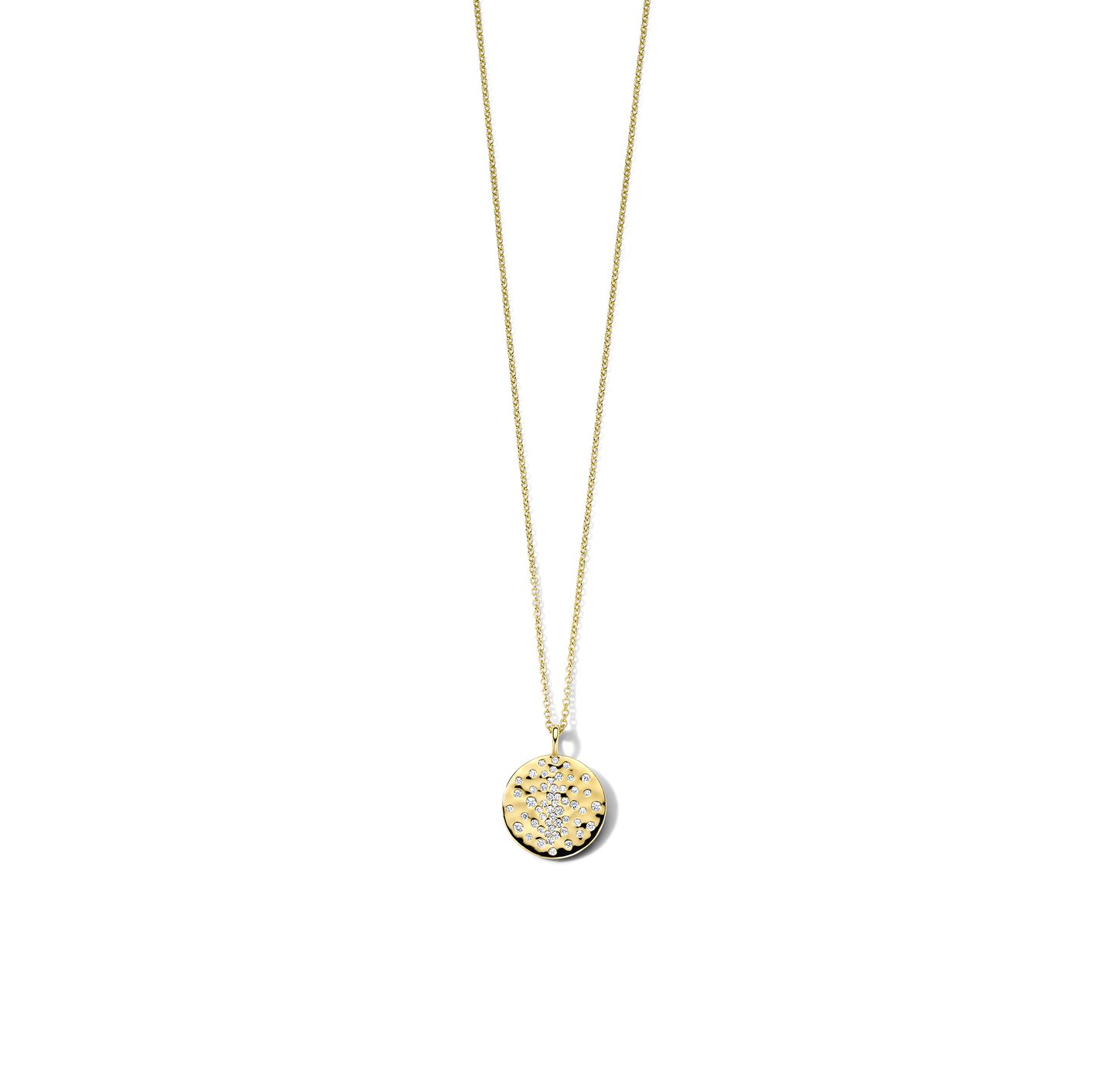 IPPOLITA Stardust Round Crinkle Pendant Necklace with Diamonds, 15mm