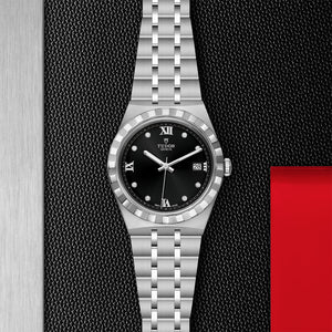 TUDOR Royal Watch with Black Dial and Diamonds - M28500-0004 at Fink's Jewelers