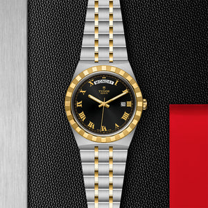 TUDOR Royal Steel and Yellow Gold Watch with Black Dial - M28603-0003 at Fink's Jewelers