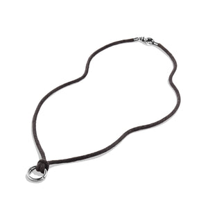 Charm Necklace with Black Wax Cord, 24" Length