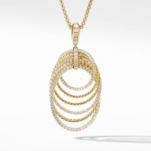 David Yurman DY Origami Pendant Necklace in 18K Yellow Gold with Diamonds