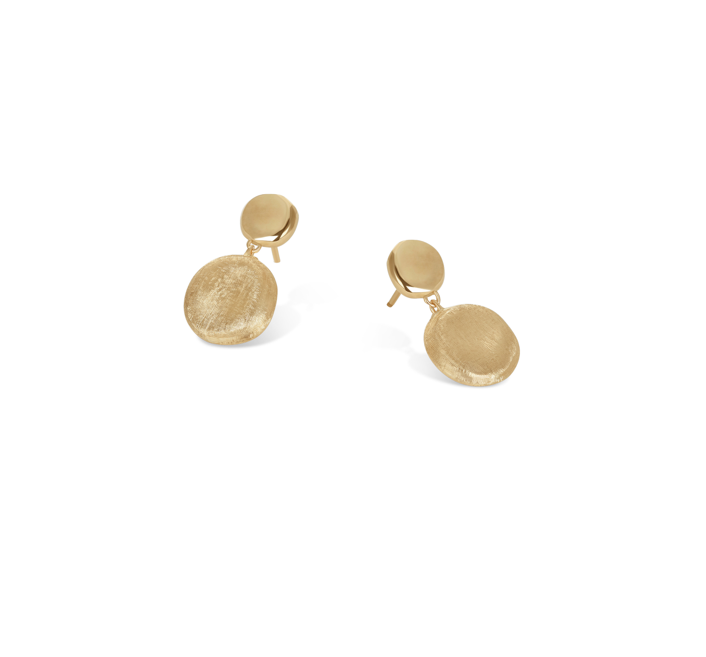 Marco Bicego Jaipur 18K Yellow Gold Engraved and Polished Double Drop Earrings