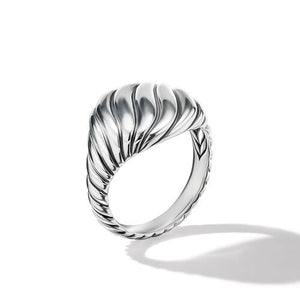 Sculpted Cable Pinky Ring in Sterling Silver, Size 5