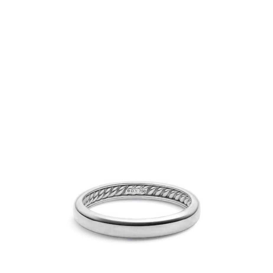 DY Classic Band Ring in 18K White Gold, Size 9