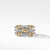 Petite Helena Three Row Ring in Sterling Silver and 18K Yellow Gold with Diamonds, Size 7