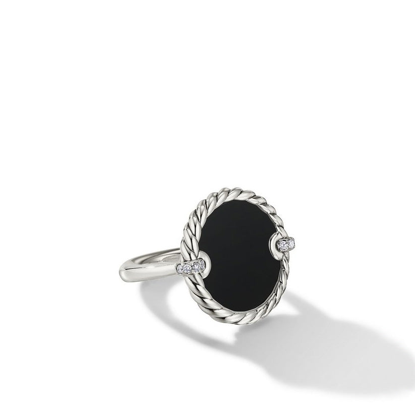 DY Size 7 Onyx & Cable Ring 2024