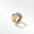 Sculpted Cable Ring in 18K Yellow Gold with Pavé Diamonds, Size 7