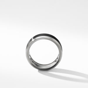 Beveled Band Ring in Grey Titanium with Black Titanium