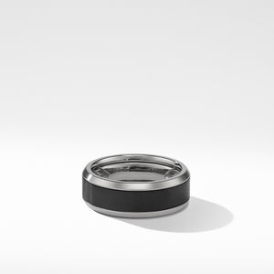 Beveled Band Ring in Grey Titanium with Black Titanium, Size 9 (Image 2)