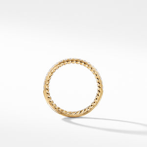 Diamond Pavé Halfway Eternity Wedding Band Ring in 18K Yellow Gold, Size 6