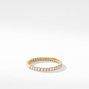 Diamond Pavé Halfway Eternity Wedding Band Ring in 18K Yellow Gold, Size 6