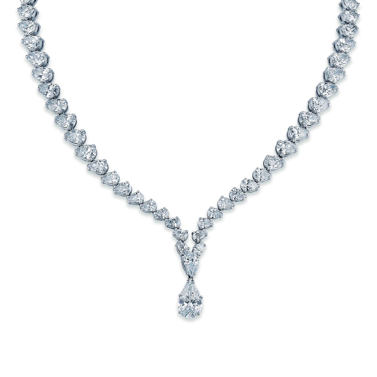 Swarovski Diamond Eternity Round Solitaire Pendant Necklace 14K White – NAGI