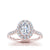 The Studio Collection Oval Center Diamond and Cushion Halo Engagement Ring