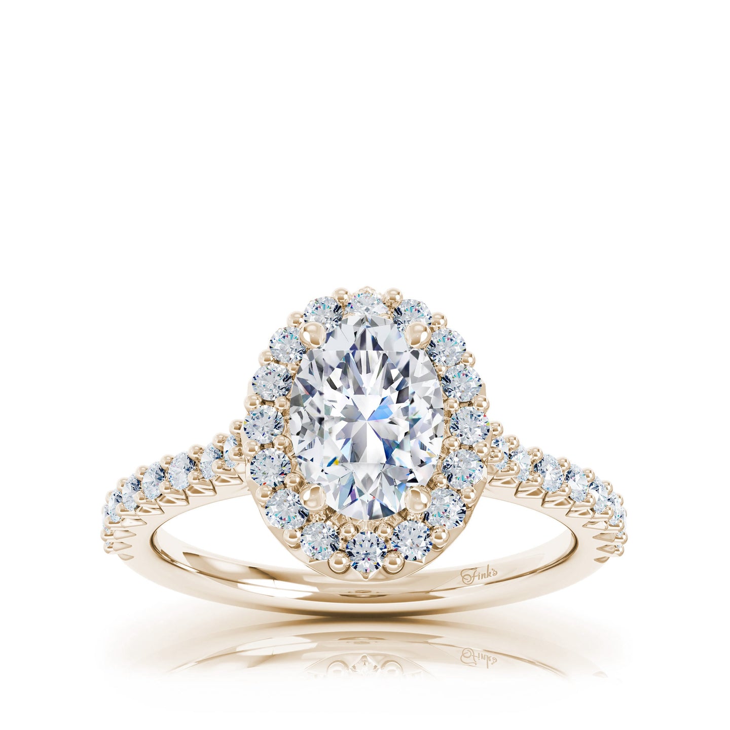 The Studio Collection Oval Center Diamond and Cushion Halo Engagement Ring