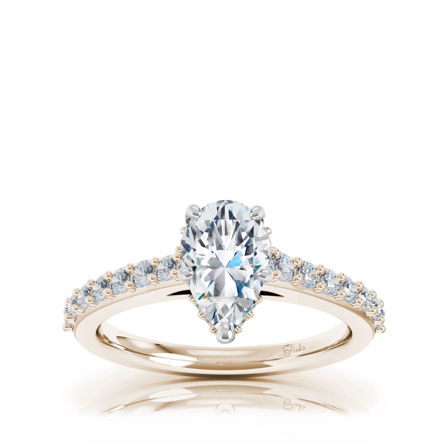 The Studio Collection Pear Center Diamond with Diamond Gallery and Shank Engagement Ring