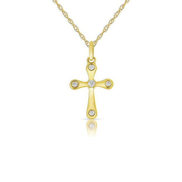 White Gold Cross with Diamonds Necklace | Fink's Jewelers