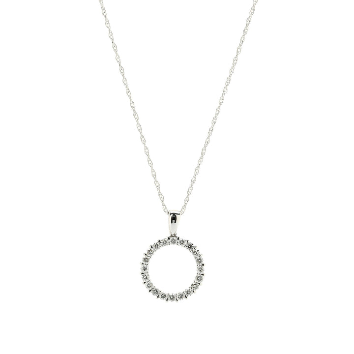 White Gold Diamond Circle Pendant Necklace | Fink's Jewelers